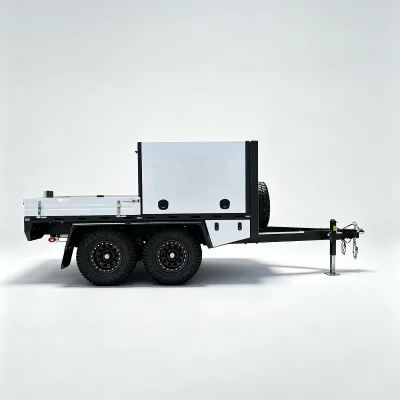 Aluminium Flatbed Work Trailer Off Road Utility Trailer for Construction Trades with Independent Suspension Camping Trailer