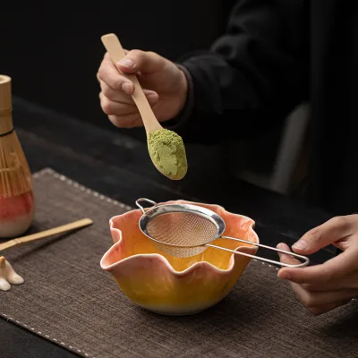 Eight-Piece Set Kiln-Changed Ceramic New Chinese Style Full Matcha Kit Tea-Making ToolsTeabowl
