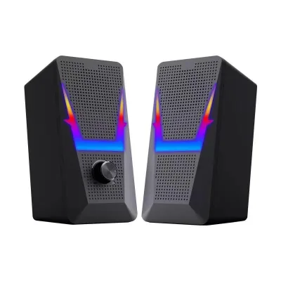 New 2.0 Rgb Led Private Mould Gaming Speaker Big Bass Wired Usb Pc Speakers for Computer