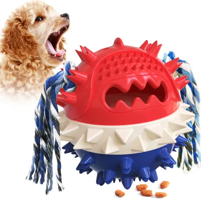 Wholesale TPR Pet Products Squeaking Food Ball Dog Rope Toy