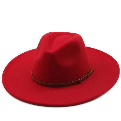 High Quality Mixed Color Faux Wool Fedora Hand Embroidered Sombrero Hat for Fishing Travel Casual Cycling Skiing