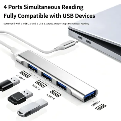 HUB USB C 4 in 1 Type C Multiport Adapter USB Docking Station 3.0 2.0 4 Ports OTG Hub Compatible for Mobile Phone Laptop