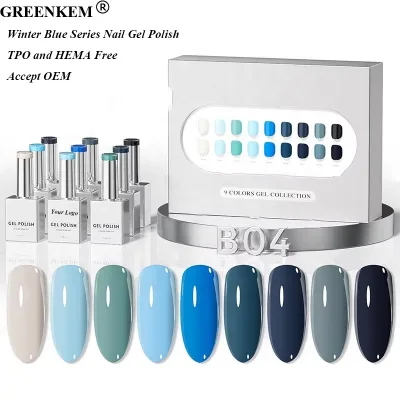 15ml 9 Colors Autumn Winter Gel Nail Polish Custom Logo Professional Navy Blue UV Nail Gel Polish
