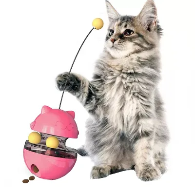 Teaser Cat Stick Cat Turntable Leak-Proof Food Ball Cat Interactive Toys