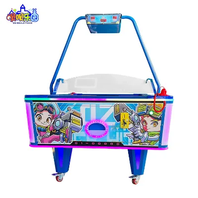 Commercial Coin-Operated Air Hockey Table Game Machine - 2-Player Arcade Sports Game with Digital Scoring & LED Lights