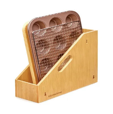 Out Cabinet Organizer for Pans, Cookie Sheet, Bakeware, Cutting Board, Slide Out Kitchen Cabinet Storage Organizer Rack