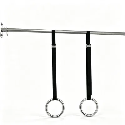 304 Stainless Steel Anti-Slip Portable Gymnastic Rings for Adult Kids Weightlifting and Pull up Strength Training Indoor Workout