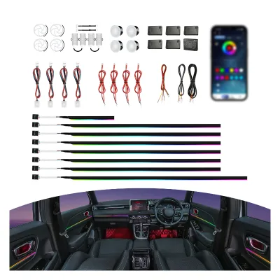 Car Ambient Light Strip K4X Interactive Lighting Mood Sensing Dynamic Color Shifting Remote Control