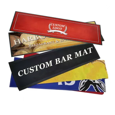 Silicone Rubber Beer Mat With Logos Silicone Coffee Mat With Raised Edge Rubber Beer Bar Mat