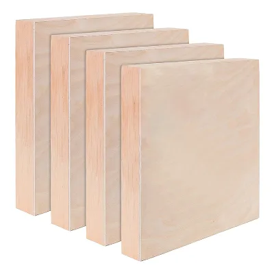 Art Sets 10" X 10" Pinewood Natural Wood Canvas Panel Paint Pouring Board Acrylic Painting Set