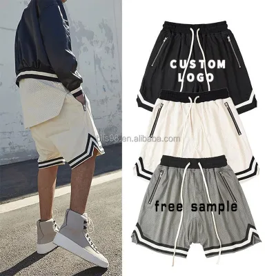 Free Samples Quick Dry Fabrics Drawstring Shorts Men Custom Blank Digital Printing Mesh Shorts