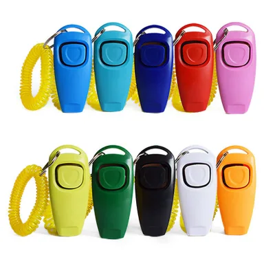 Wholesale Custom Logo 2-in-1 Waterproof Dog Agility Training Clicker Whistle Eco-Friendly Multi-Colors Agility Equipment