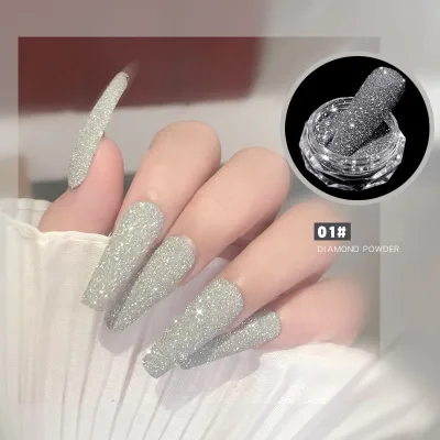 Nail Glitter Powder Colorful Chrome Nail Art Pigment Dust Uv Gel Polish Nails Diamond Powder