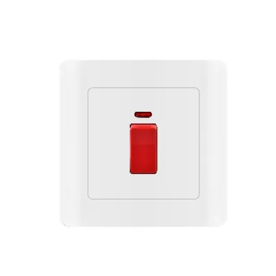 Factory Supply 20A DP Switch White PC Plastic Water Heater Wall Control Switch