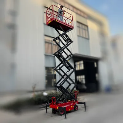 Manual Push Scissor Lifter Industrial Scissor Lift Mobile Elevating Lifter Automotive Cargo Lift Hydraulic Scissor Lift