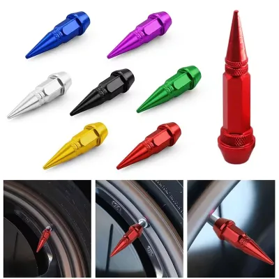 Wheel Tire Pressure Cover Air Cap Long Spike Valve Stem Caps Vehicle Car Truck Bike Motorcycle Tire Spike Bullet Dust Covers Lid