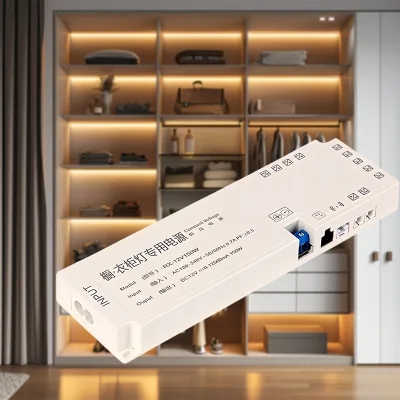High Efficiency 24W/36W/60W/100W 12V/24V LED Driver AC90-265V Input Voltage Cabinet Light US/EU Power Supply