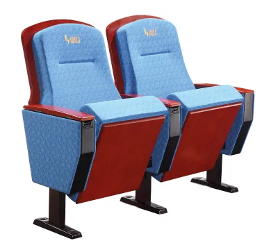 Luxury curve wood ACOUSTIC auditorium chair price with writing pad HJ6805 5 years warranty from verified factory