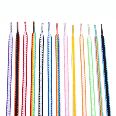 Multi-colour 8mm Pair Single Flat Coloured Shoelaces Sneakers Sports Casual Shoelace Rope