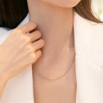 Daily Twist Chain Necklace Women Accessories Jewelry 18k Gold Plated High Quality Trendy Stainless Steel Necklaces ALN2601001594