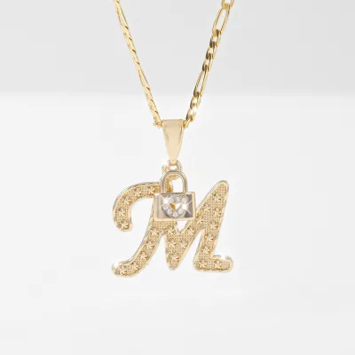 Guarding Mothers Jewelry Love Prayer Necklaces Gold Plated M Shape Letter Pendant Necklace for Religious