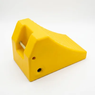 Heavy Strong Cover Pu Wheel Chock for 400 Tons Stopping with Anti-slip Pads