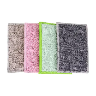Smart Design Scrub Sponge Bamboo Odorless Rayon Fiber Absorbent Soft & Metallic Scrub Cleaning