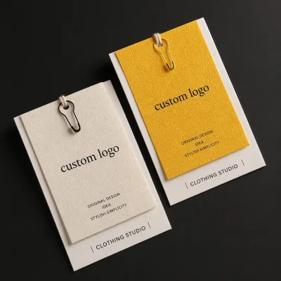 Vintage Style Clothing Tags Kraft Paper 50x80mm Jute String Custom Logo for Denim OEM Factory Wholesale OEM Factory Wholesale
