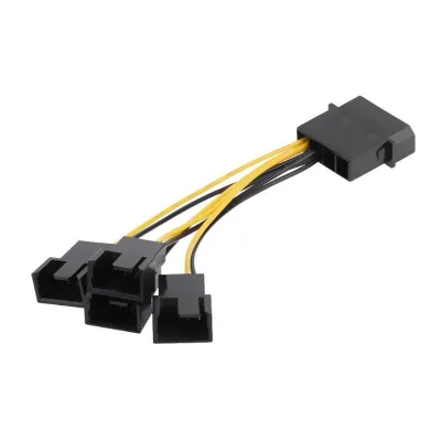 D-Port Computer CPU Case Fan 3Pin Fan Cable Power Cables 1 to 4 Ways Power Splitter Adapter Extension Cable PC Cooler Parts