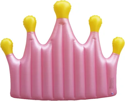 Inflatable Color Crown Mattress Swimming Ring Pool Adult Girls Beach Inflatable Mattress Floating Pink Fun Water Activities