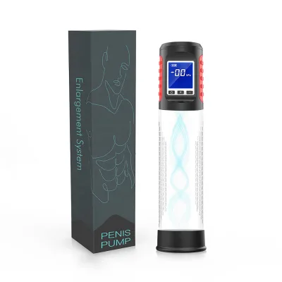 LCD Display Penis Pump with Englargers Size,9 Vibration & 6 Suction Power Electric Vacuum Pumps for Men Penis Enlargement