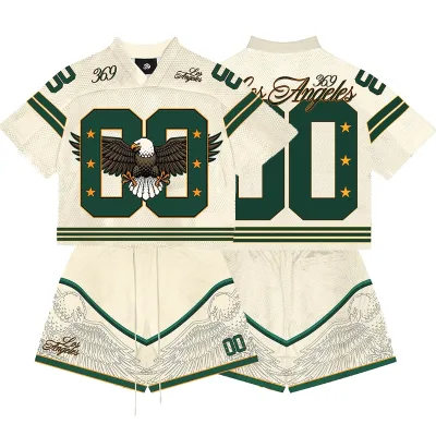 Custom Jersey & Mesh Shorts Full Set Boxy T Shirts Digital Print Quick Dry Soccer Basketball Mesh Football Men T-shirt Sets