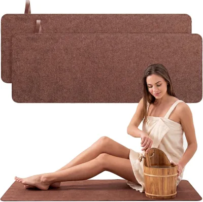 Felt Sauna Mat Cushion Heat Insulation Mat for Sauna Bath Shower Room Portable Water Absorbent Sauna Spa Bathmat for Men Women