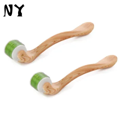 Private Logo Customized Wooden Grain Derma Roller 540 Needles 0.25mm for Beard Regwowth