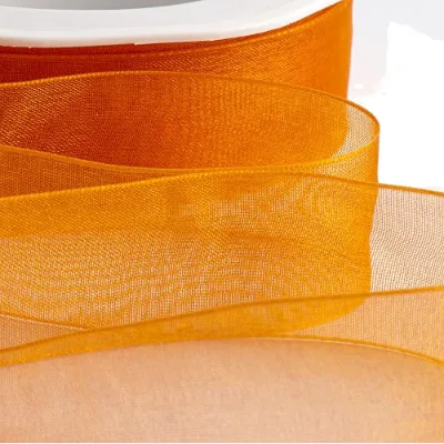 CHANG YUAN Solid Color Organza Ribbon 50 Yards/Roll Polyester Sheer Chiffon Ribbon Wedding Gift Packing Ribbon