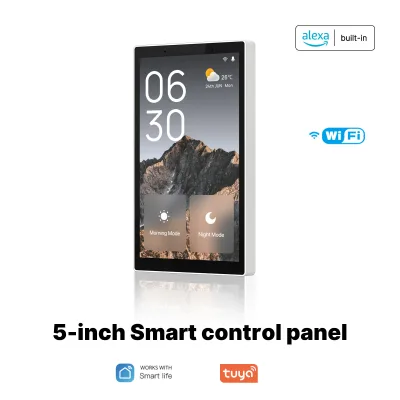 Tuya Smart Home 5inch Wifi US Standard Central Control Screen with Built-in ZigBee Gateway and Alexa Voice Control Panel