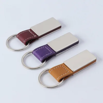 Custom Leather Key Ring Keychain with Custom Logo