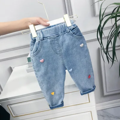 Mysweeby Fashion Kids Jeans Toddler Girls Jean Cute Pattern Children Jeans Pant