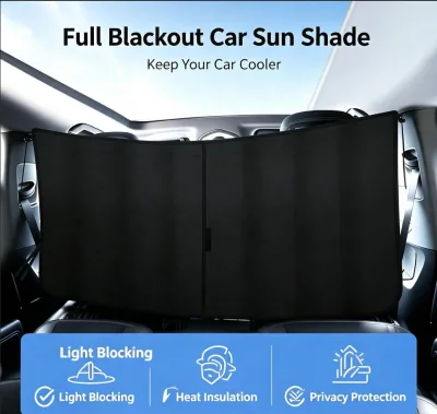 Universal Auto Privacy Curtain Sun Protection Window Shade Heat Blocking Car Interior Divider Curtain Easy Installation Design