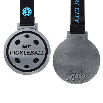 Silver Medal Sports Medals Custom Manufacturer in China Custom Pickleball Medal