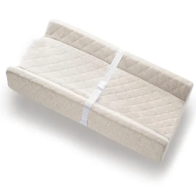 Waterproof Diaper Changing Station Soft Changing Pad with Safety Fastening Strap Cotton Contoured Baby Changing Pad for Dresser