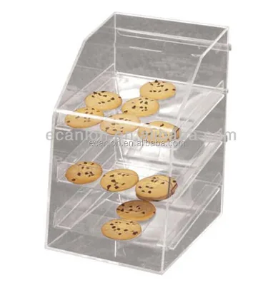 For Certificated Eco-Friendly Recyclable for Bakery for 3 Tier Removable Trays Acrylic Food Display