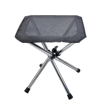Stainless Steel Breathable Folding Telescopic Teslin Grid Fabric Compact Portable Outdoor Camping & Fishing Chair