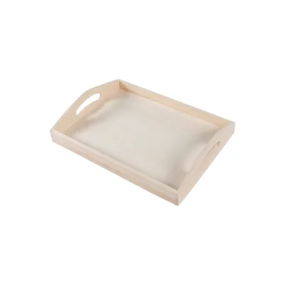 Rectangle Coffee Sandwich Bread Fruit Snacks Wooden Tray for Restaurant Wooden Tray With Handles Serving Tray