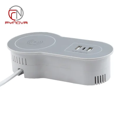 Factory Direct Supply Embedded Wireless Charger 10A/16A Rated Desktop ABS Office Furniture 2 USB for Sofa Bedside Table