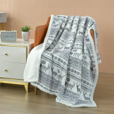 FY Customized Polyester Throw Blanket for Winter New Washable Warm White Blanket for Household Use