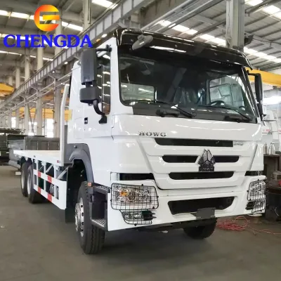 Howo 6x4 Flatbed Truck Flat Bed Lorry Flat Platform Truck for Heavy Equipment Vehicle Transport