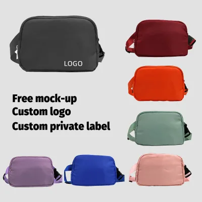 Luxury Unisex Custom Print Nylon Zipper Closure Waterproof Tactical Hiking Crossbody Pouch Waist Bag Pillow Shape for Running
