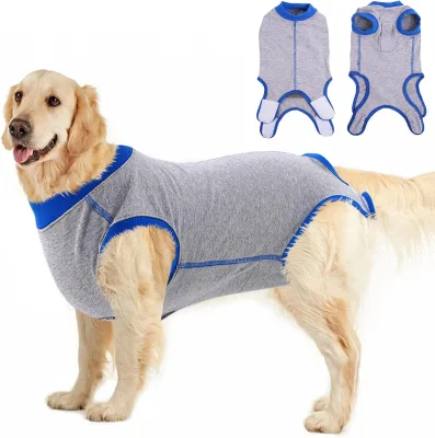 Cotton Female Dog Recovery Suit for After Medical Surgery Dogs Cats Abdominal Wounds Bandages,Anti Licking Dog Surgical Onesies