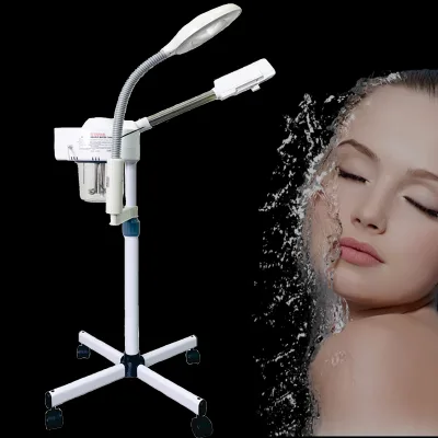 2 in 1 Hot Face Steamer With Magnifying Lamp Light for Salon Sauna Vapor Professional Vaporizer Ozone Facial Steamer